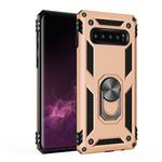Sergeant Armor Shockproof TPU + PC Protective Case for Galaxy S10 Plus, with 360 Degree Rotation Holder(Gold)
