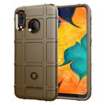 Shockproof Rugged  Shield Full Coverage Protective Silicone Case for Galaxy A30(Brown)