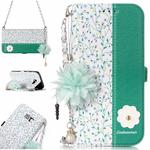 For Galaxy A3 (2017) Orchid Flower Pattern Horizontal Flip Leather Case with Holder & Card Slots & Pearl Flower Ornament & Chain