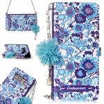 For Galaxy Note 8 Blue and White Porcelain Pattern Horizontal Flip Leather Case with Holder & Card Slots & Pearl Flower Ornament & Chain