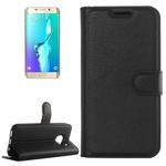 For Galaxy S6 Edge+ / G928 Litchi Texture Horizontal Flip Leather Case with Holder & Card Slots & Wallet(Black)