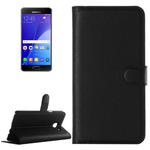 For Galaxy A5 (2016) / A510 Litchi Texture Horizontal Flip Leather Case with Holder & Card Slots & Wallet(Black)