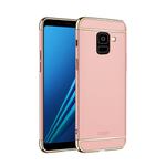 MOFI for Galaxy A8+ (2018) Three Stage Splicing Full-body Rugged PC Protective Back Cover Case(Rose Gold)