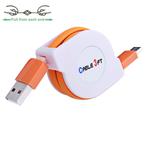 1m 2A 110 Copper Core Wires Retractable USB-C / Type-C to USB Data Sync Charging Cable(Orange)