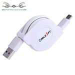 1m 2A 110 Copper Core Wires Retractable USB-C / Type-C to USB Data Sync Charging Cable(White)