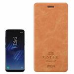 MOFI VINTAGE for Galaxy S8 + / G955 Crazy Horse Texture Horizontal Flip Leather Case with Card Slot & Holder(Brown)