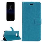 For Galaxy S8 Retro Crazy Horse Texture Horizontal Flip Leather Case with Holder & Card Slots & Wallet & Photo Frame & Lanyard(Blue)