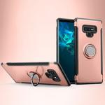 Magnetic Armor Protective Case for Galaxy Note 9, with 360 Degree Rotation Ring Holder(Rose Gold)