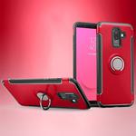 Magnetic 360 Degree Rotation Ring Armor Protective Case for Galaxy J8 (2018)(Red)