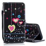 Colored Heart Pattern Horizontal Flip Leather Case for Galaxy J6 (2018), with Holder & Card Slots & Wallet