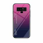 Gradient Color Glass Case for Galaxy Note9(Magenta)