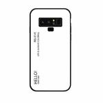 Gradient Color Glass Case for Galaxy Note9(White)