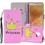 Crown Pattern Colored Drawing Horizontal Flip Leather Case for Galaxy J4 (EU Version) (2018), with Holder & Card Slots & Wallet & Lanyard