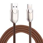 1m 2A USB-C / Type-C to USB 2.0 Data Sync Quick Charger Cable(Brown)