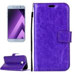 For Galaxy A5 (2017) / A520 Crazy Horse Texture Horizontal Flip PU Leather Case with Holder & Card Slots & Wallet & Photo Frame & Lanyard & Magnetic Buckle (Purple)