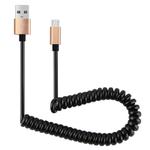 30cm to 100cm High Speed Spring Style Micro USB to USB 2.0 Flexible Elastic Spring Coiled Cable USB Data Sync Cable , For Galaxy, Huawei, Xiaomi, LG, HTC, Sony and Other Smart Phones(Gold)