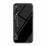 Gradient Color Glass Case for Galaxy A7 (2018) (Black)