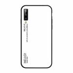 Gradient Color Glass Case for Galaxy A7 (2018) (White)