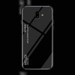 Gradient Color Glass Case for Galaxy J6+ (Black)