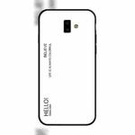 Gradient Color Glass Case for Galaxy J6+ (White)