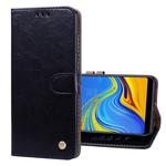 Business Style Oil Wax Texture Horizontal Flip Leather Case for Samsung Galaxy A9 (2018) / A9s, with Holder & Card Slots & Wallet c(Black)