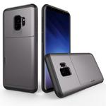 For Galaxy S9 TPU + PC Dropproof Protective Back Cover Case with Card Slot(Grey)
