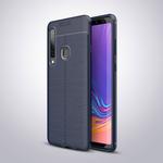 Litchi Texture TPU Shockproof Case for Galaxy A9 (2018) / A9s (Navy Blue)