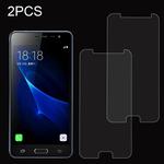 2 PCS for Galaxy J3 (2017) (EU Version) 0.26mm 9H Surface Hardness 2.5D Explosion-proof Non-full Screen Tempered Glass Screen Film