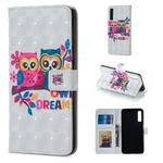 Lovers Owl Pattern Horizontal Flip Leather Case for Galaxy A7 (2018), with Holder & Card Slots & Photo Frame & Wallet