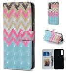 Color Wave Pattern Horizontal Flip Leather Case for Galaxy A7 (2018), with Holder & Card Slots & Photo Frame & Wallet