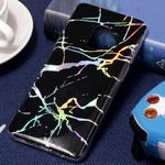 Galaxy S9 Color Plating Marble Texture Soft TPU Protective Back Case (Black)