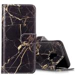 For Galaxy S9 Black Gold Marble Pattern Horizontal Flip Leather Case with Holder & Card Slots & Wallet