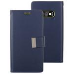 GOOSPERY RICH DIARY for Galaxy S10e PU + TPU Crazy Horse Texture Horizontal Flip Leather Case with Card Slots & Wallet(Navy Blue)