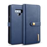 DG.MING Lambskin Detachable Horizontal Flip Magnetic Case for Galaxy Note9, with Holder & Card Slots & Wallet(Blue)