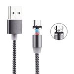 360 Degree Rotation 1m Weave Style Micro USB to USB 2.0 Strong Magnetic Charger Cable with LED Indicator(Grey)