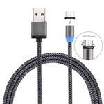 360 Degree Rotation 1m Weave Style USB-C / Type-C to USB 2.0 Strong Magnetic Charger Cable with LED Indicator(Grey)