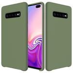Shockproof Solid Color Liquid Silicone Case for Galaxy S10+ (Green)