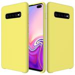 Shockproof Solid Color Liquid Silicone Case for Galaxy S10+ (Yellow)