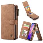 CaseMe Crazy Horse Texture Detachable Multifunctional Horizontal Flip Leather Case for Galaxy S10+, with Card Slot & Holder & Zipper Wallet & Photo Frame (Brown)
