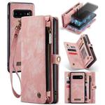 For Samsung Galaxy S10+ CaseMe-008 Detachable Multifunctional Flip Leather Phone Case(Pink)
