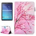 For Galaxy Tab E 9.6 / T560 Peach Blossom Pattern Horizontal Flip Leather Case with Holder & Card Slots & Pen Slot