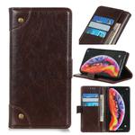 Copper Buckle Nappa Texture Horizontal Flip Leather Case for Galaxy A40, with Holder & Card Slots & Wallet (Coffee)