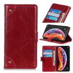 Copper Buckle Nappa Texture Horizontal Flip Leather Case for Galaxy A40, with Holder & Card Slots & Wallet (Wine Red)