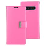 GOOSPERY RICH DIARY PU + TPU Crazy Horse Texture Horizontal Flip Leather Case for Galaxy S10, with Card Slots & Wallet & Photo frame (Magenta)