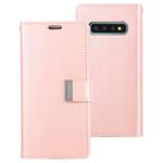 GOOSPERY RICH DIARY PU + TPU Crazy Horse Texture Horizontal Flip Leather Case for Galaxy S10, with Card Slots & Wallet & Photo frame (Rose Gold)