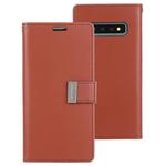 GOOSPERY RICH DIARY PU + TPU Crazy Horse Texture Horizontal Flip Leather Case for Galaxy S10, with Card Slots & Wallet & Photo frame (Brown)