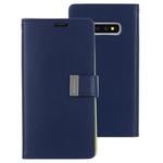 GOOSPERY RICH DIARY PU + TPU Crazy Horse Texture Horizontal Flip Leather Case for Galaxy S10+, with Card Slots & Wallet & Photo frame(Blue)