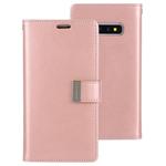 GOOSPERY RICH DIARY PU + TPU Crazy Horse Texture Horizontal Flip Leather Case for Galaxy S10+, with Card Slots & Wallet & Photo frame(Rose Gold)