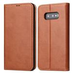 Horizontal Flip PU Leather Case for Galaxy S10e, with Holder & Card Slot & Wallet(Brown)