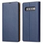 Horizontal Flip PU Leather Case for Galaxy S10+, with Holder & Card Slot & Wallet(Blue)